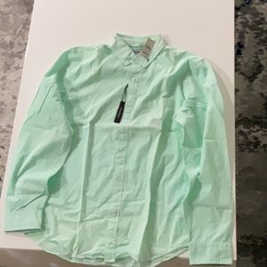 Express Mint 100% cotton button down shirt